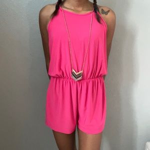 PINC Hot Pink Romper with Necklace